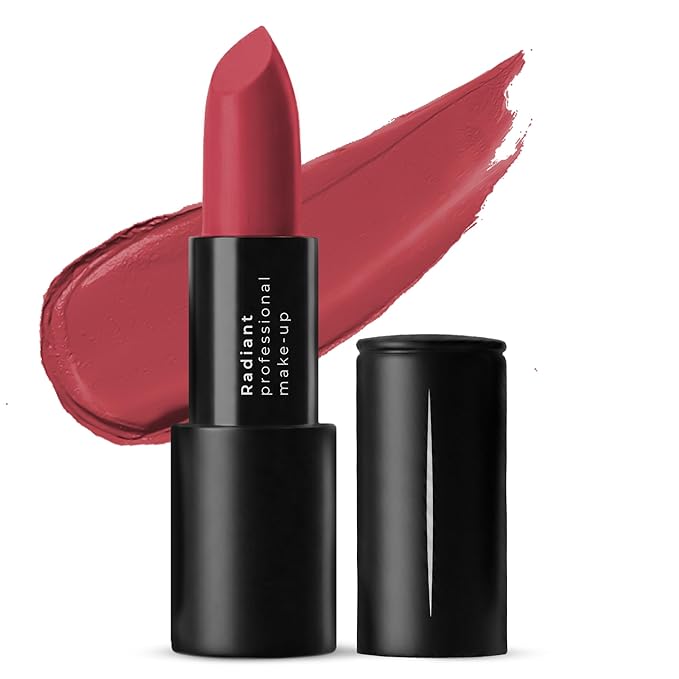 Radiant Professional Matte Lipstick for Women – Long Lasting Lipstick with Vitamin E, Hyaluronic Acid & UV Protection (UVA/UVB) – Advanced Care & Ultra Moisturizing Lip Stick – 207 RUBY RED