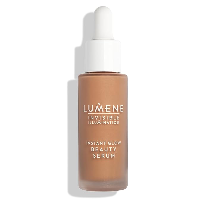 LUMENE Invisible Illumination Instant Glow Beauty Serum | Universal Bronze Shade | Face Makeup & Brightening Serum | Lightweight, Buildable Coverage | Vegan | 30 ml