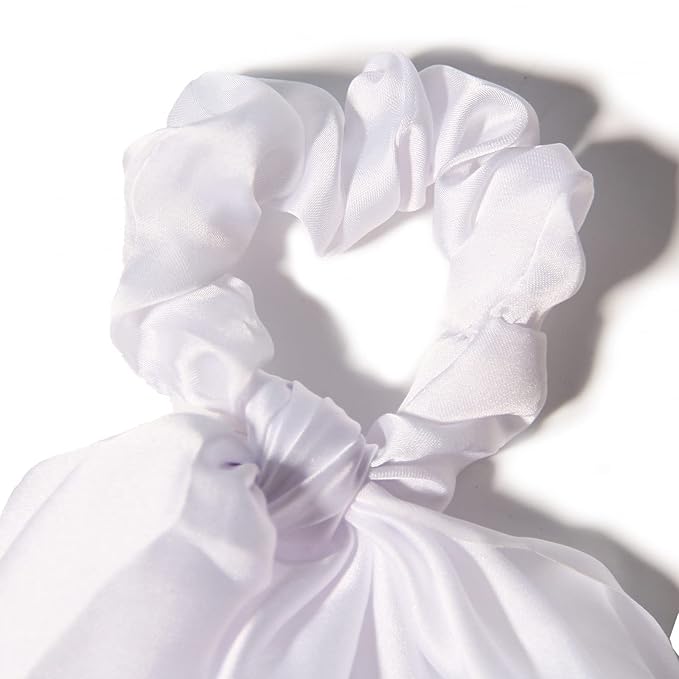 Pack of 2 Knotted Bow Hair Scrunchies Elastic Hair Scarf Hair Ties Bands Silky Satin Hair Ribbon Scrunchy Ponytail Holder for Women and Girls, Hair Scarf Scrunchies, Hair Ties for Women