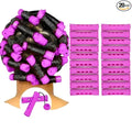 20pcs Purple Plastic Perm Rods Set for Natural Hair Cold Wave Rods Hair Curlers Rollers for Long Short Women's Hair DIY Hairdressing Tools