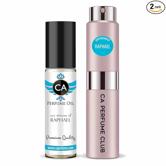 CA Perfume Duo Impression of Raphael For Women Perfume Layering Set Long Lasting Travel Size EDP + Body Oil Roll-On Bottle 0.27 Fl Oz+0.33 Fl Oz