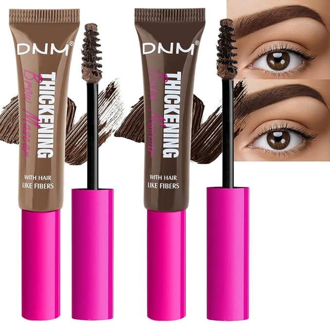 Tinted Thickening Brow Mascara,Brow Glue Eyebrow Gel,Waterproof, Transfer-proof, Brush to Fill in Eyebrows and Cover Gray Hairs - Cruelty Free (2pcs 06 Brunette &07 Espresso)