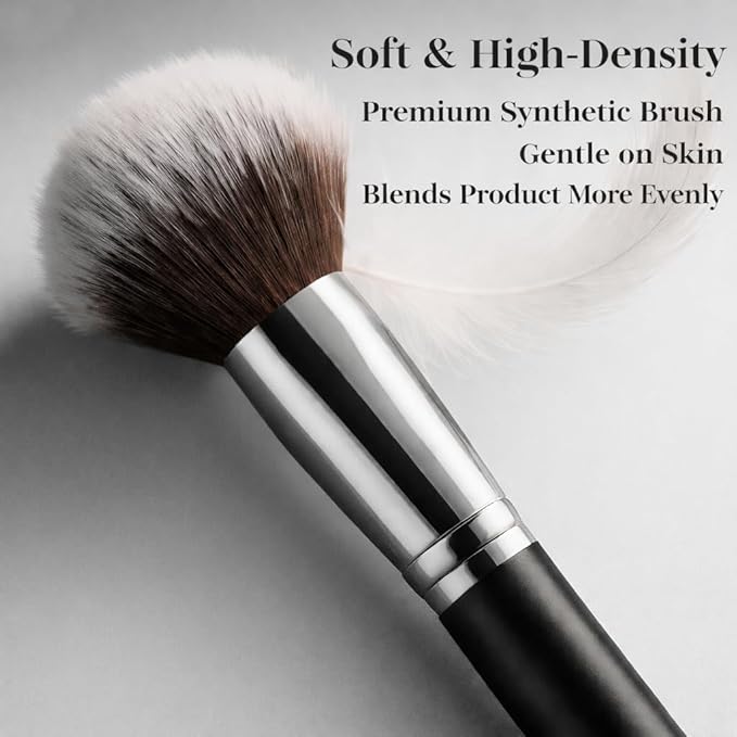 BEAKEY Makeup Brushes Set Premium Foundation Concealer Blush Bronzer Eye Shadow 10+2 PCS Brushes & Blender Sponges with Portable Makeup Bag
