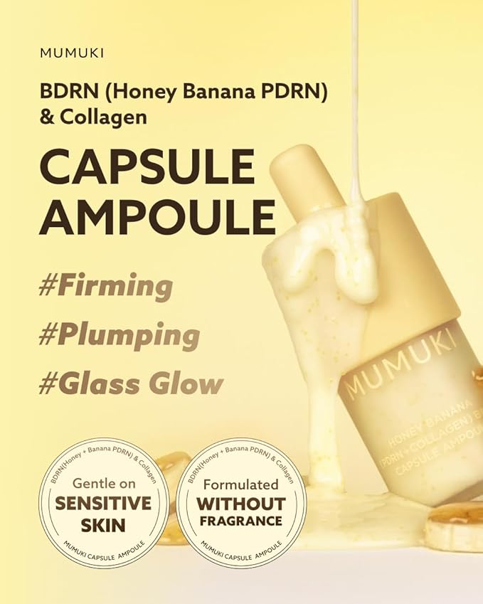 Honey Banana BDRN Capsule Ampoule | Plumping & Firming Serum with Plant PDRN, Collagen & Ceramide for Dewy, Glowing Skin | Korean Skincare, 1.01 fl oz