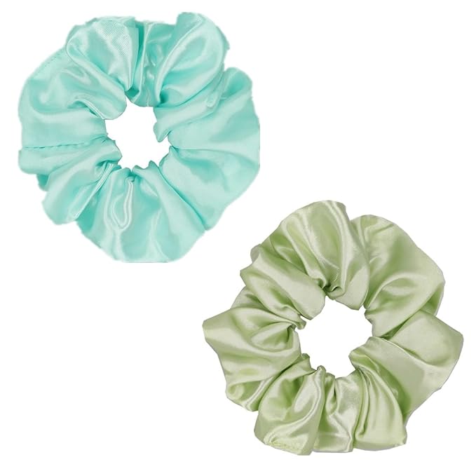 Sufermoe 12 Pcs Satin Silk Hair Scrunchies, Assorted Light color, 4.5 Inch Hair Ties for Women Girls