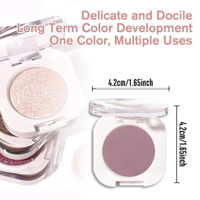 WanTuoluo Mauve Taupe Matte Eyeshadow Palette for Women, Single Monochrome Eye Shadow Makeup, Shiny Pressed Powder, Blendable Natural sombras ojos, Holographic,Vegan,Travel -25