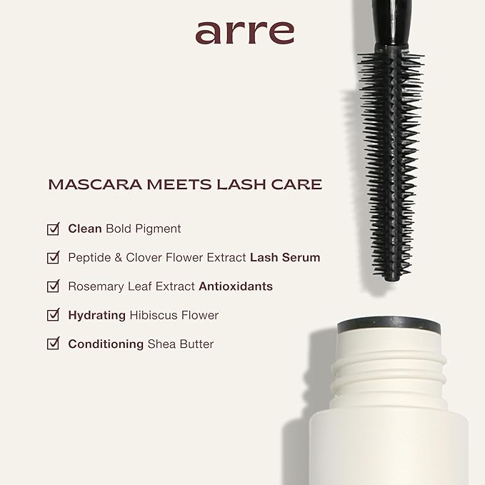 Tubing Mascara - Lengthening Formula with Peptide Infused Lash Serum - Smudge-Proof, Warm Water Removal, Sensitive Eye Safe - Glossy Jet Black (Ace High)