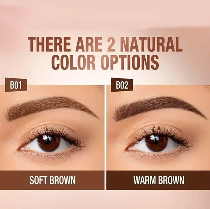 2Pcs Peel Off Eyebrow Tint Gel, Semi-Permanent Color Brow Dye, Waterproof Long-Lasting Tattoo Eyebrow Gel for Fuller Defined Brows Makeup, Smudge-Proof, Easy Peel, Lasts Up To 3 Days (Light brown)