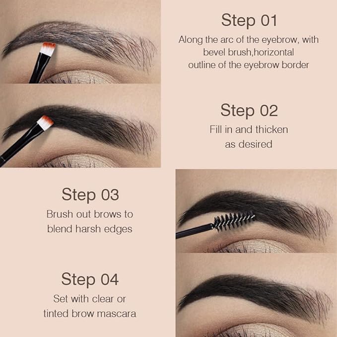 Tinted Thickening Eyebrow Mascara with Two Eyebrow Brushes,Brow Fast Sculpt,Waterproof,Transfer-proof,Eyebrow Tinting Kit- Cruelty Free - Light Medium Brown (2 Pack) (01#Brown &04#Black)