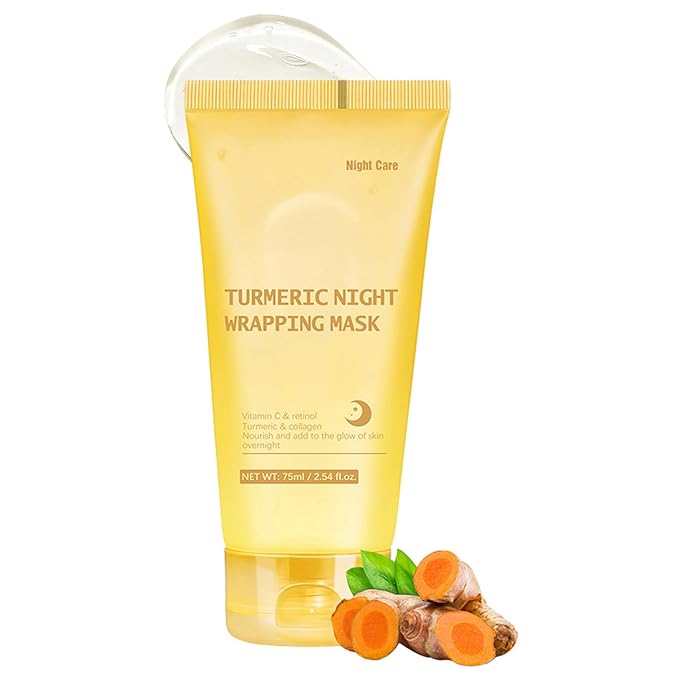 Turmeric Peel Off Face Mask, Wrapping Moisturizing Water Face Mask, Quickly Absorbed Non-Sticky Supplement Nutrition Improving Skin Elasticity Nourishes Firming Smooth for Daily Skin Care