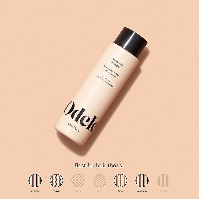 Odele Volumizing Sulfate-Free Shampoo, Adds Moisture, Shine, and Fullness for Straight or Wavy Hair Types, 32 Fl Oz