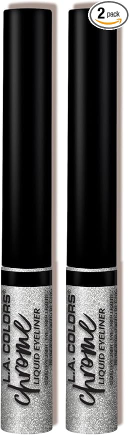 L.A. COLORS Chrome Liquid Eyeliner, Foiled CLE805 (Pack of 2)