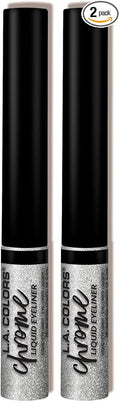 L.A. COLORS Chrome Liquid Eyeliner, Foiled CLE805 (Pack of 2)