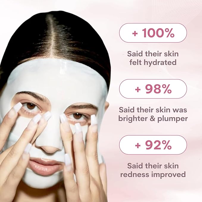 Quasi Bio-Collagen Face Mask Overnight – Hydrating Korean Sheet Mask – Niacinamide & Low Molecular Collagen – Firming & Smoothing Skincare for All Skin Types – 4 Masks