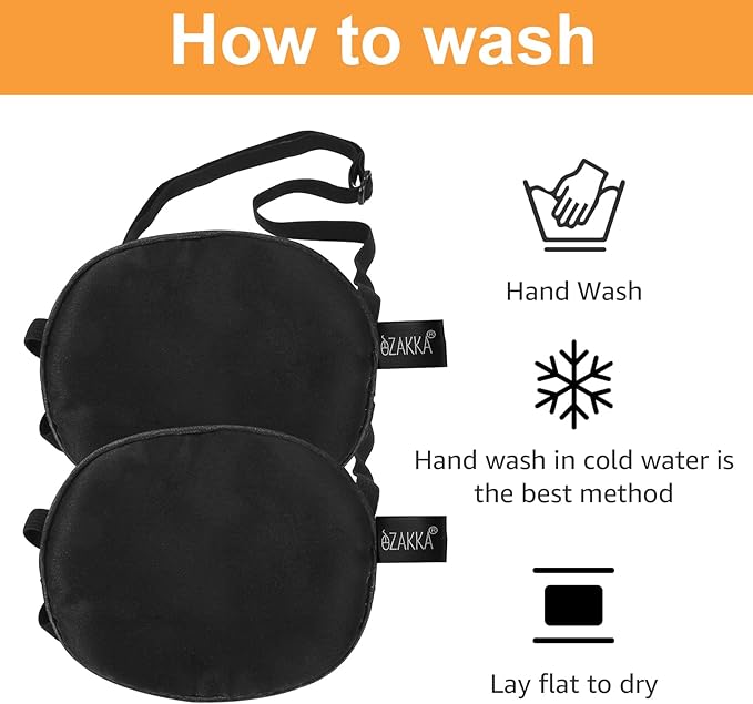 eZAKKA 2 Pieces Silk Eye Patch Medical Eye Patch for Adult Women Elastic Lazy Adjustable Single Eyepatch with Elastic Strap (L, Black+Black)