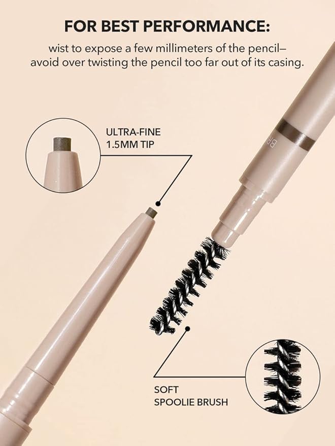 SHEGLAM Insta-Fill Eyebrow Pencil Long Lasting Non-Sticky Sweatproof Matte Eye Brow Pen Makeup - Ash Brown