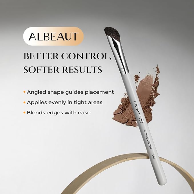 Albeaut Eyeshadow Brush, Angled Nose Contour Brow Bone Highlight Makeup Brush (190 angled shader)