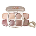 4 Colors Warm Neutral Nude Eyeshadow Makeup Palette with Mirror – Matte & Shimmer High Pigment Blendable Long-Lasting Mini Everyday Eye & Contour Makeup Palette, Perfect for Blue, Green & Brown Eyes