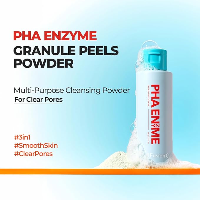 Cell Fusion C PHA Enzyme Granule Peels Cleansing Powder – Multi-Purpose Powder Cleanser for Blackhead Removal & Sebum Control, Exfoliation for Smooth Skin, 2.11 oz / 60g