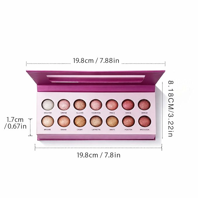 K'APEINE 14-Color Eyeshadow Palette, Matte & Shimmer Warm Neutral Nude, Highly Pigmented Blendable Long-Wear, Everyday Smoky Glam Makeup for All Skin Tones (03#)