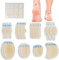 LotFancy Blister Bandages for Feet, 24 Blister Pads and 12 Acne Patches, 8 Size Hydrocolloid Bandage, Waterproof Seal Gel Blister Cushion Variety Pack for Toes Protection, Heel Blister Prevention
