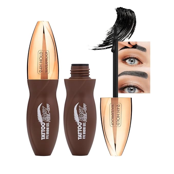 Peel Off Eyebrow Gel for Women, Fuller & Defined Looking Brows, Brown Espresso Taupe Auburn Chocolate, 5 Days Long-Lasting Waterproof Sweatproof, Gift for All Skin Types (01-Espresso)