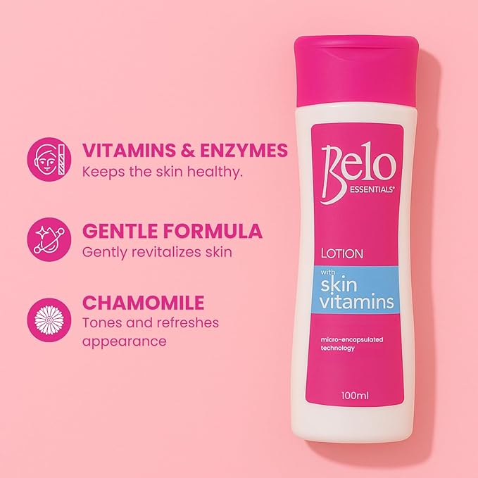 Belo Essentials Body Lotion - Fast-Absorbing Daily Moisturizing Cream for Smooth, Hydrated Skin – Lightweight All-Over Body Hydration with Non-Greasy Texture - 100ml x 2 Bottles