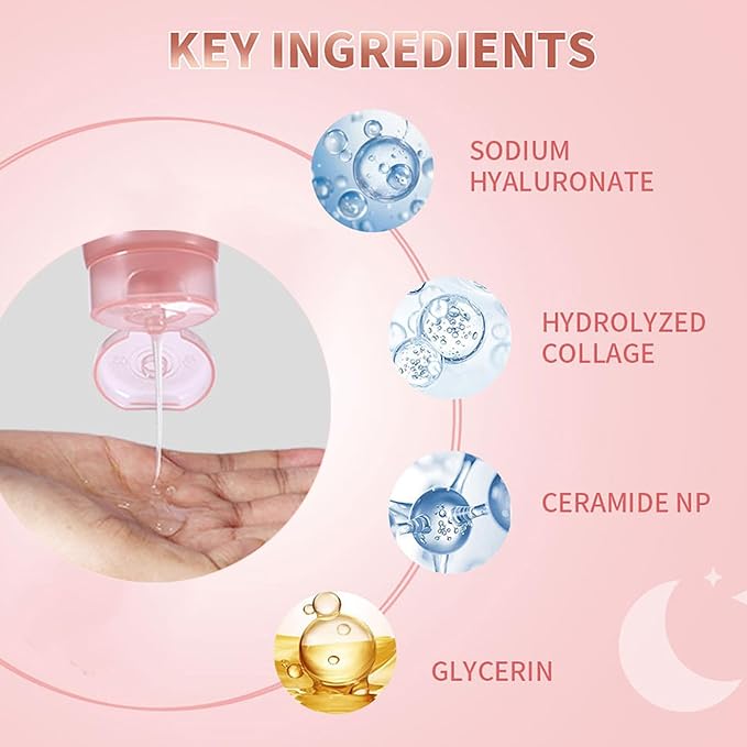 Ayzololo Collagen Night Wrapping Mask,Overnight Wrapping Mask,Peel Off Face Mask,Elasticity and Hydration Care,2.53 fl.oz(Brush Included)