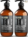 Mens Shampoo and Conditioner Set - Sulfate Free Strengthening and Thickening Formula for Fuller Hair - Helps with Thinning Hair - Formulated for Men - 16 Fl Oz (Set of 2)