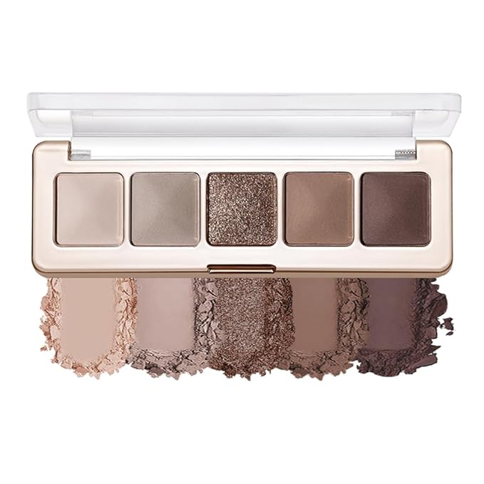 Neutral Nude Brown Eyeshadow Palette – Beige, Cool Taupe, Bronze Gold Shimmer, Cocoa Brown & Deep Espresso Matte, High Pigment Blendable Long-Lasting Eye Shadow for Daily Soft Glam & Mature Eyes
