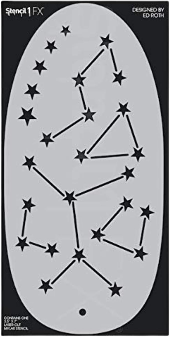 Stencil1FX - Constellations Stars Eye Makeup Stencil for Costumes, Dress Up, Halloween, Cosplay, Face Painting, Raves, Festivals, Parades, Parties