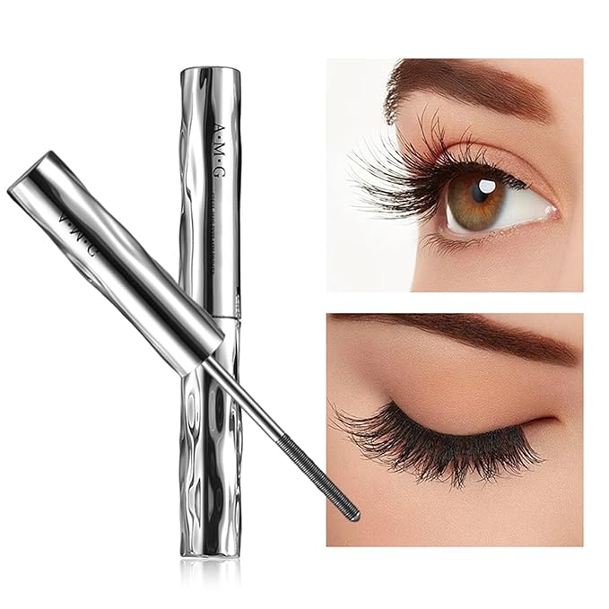 Iron Wand Mascara,New Metal Curl Waterproof Mascara, Tubular Eyelash Primer Waterproof Long Curling, Brushless Mascaras for Natural and Non-smudged Eyelash,Black (Pack of 2)