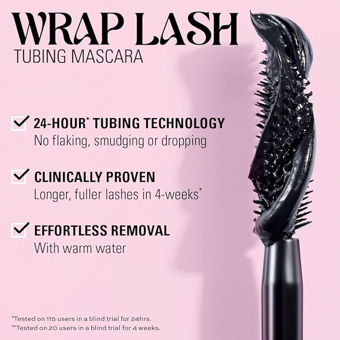 Revolution Beauty London, Wrap Lash Tubing Mascara, Smudge-Proof & Water-Resistant for Length & Volume, Vegan & Cruelty-Free, Burgundy, 0.28 fl oz