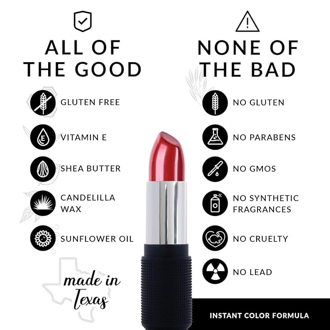 Red Apple Full Body Lipstick for Women - Vegan Gluten Free Organic Lipstick - Creamy Lip Color, Nourishing Lip Makeup w Vitamin E - NEUTRAL BRICK RED SHADE - APPLEY EVER AFTER