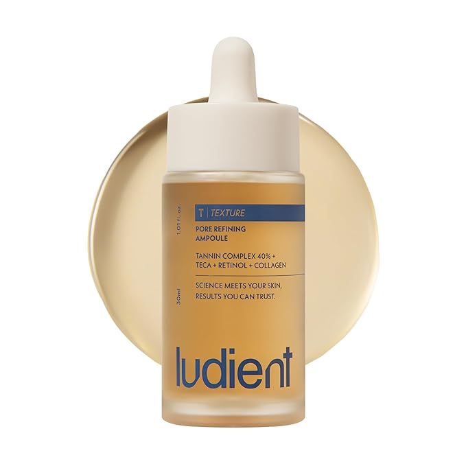 Pore Refining Ampoule - Korean Retinol & Niacinamide Serum for Face with Collagen, TECA & 40% Tannin Complex, Pore Minimizer for Face, Korean Skin Care Serum (1.01 fl oz)