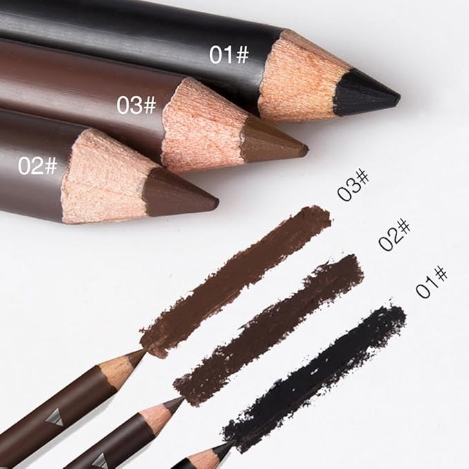 12Pcs Eyebrow Pencils for Women, Wooden Hard-Core Dark Brown Eyebrow and Eyeliner Pencil, Long Lasting Waterproof and Sweat-Proof,Beginner Makeup Brow Pencil,Create a Natural Eye Brow Makeup