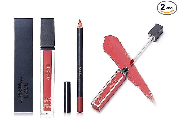 Lipstick for Women & Lip Liner Pencil – Liquid Matte Lipstick Long Lasting – Lip Combo Sets with Lip Stain Long Lasting Waterproof & lip liner stain – Lip Kit Pigmented-Non Smudge-Made in Italy 01