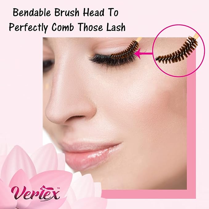 Vertex Eyebrow Brush Spoolie Comb - For Eyebrows Blending Brow Pomade | Small Angled Eyelash Brush For Longer Lashes