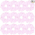 Sufermoe 12 Pcs Satin Silk Hair Scrunchies, 4.5 Inch, Pale Pink, Soft Hair Ties, Fashion Hair Bands, Ponytail Holders for Women and Girls