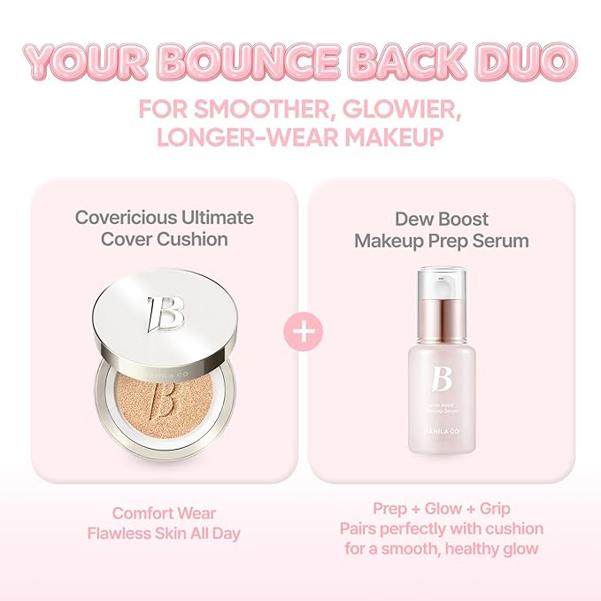 BANILA CO Dew Boost Makeup Serum | Bounce-back Supple Hydration & Natural Makeup Glow | Hydrating Prep & Grip Primer for Radiant Glass Skin | Dewy-Plump Finish Face Base (30ml / 1.01 fl oz)