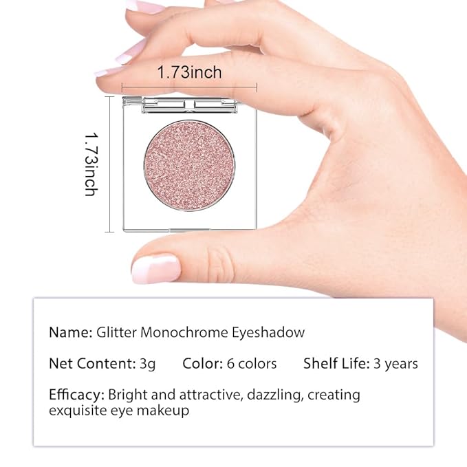 CAKAILA Champagne Pink Rose Monochrome Shimmer Eyeshadow Palette Makeup,Long Lasting Naturing-Looking Lightweight Glitter Single Eyeshadow,Neutral Powde Eye Shadow for Older Women