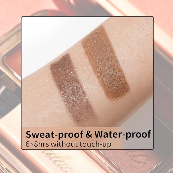 Oulac Waterproof Eyebrow Powder Kit with Brow Brush 2 in1 Long Lasting Instant Eyebrow Pomade & Powder Natural Makeup for Sparse Brows 3.2 g/0.11 oz, Taupe