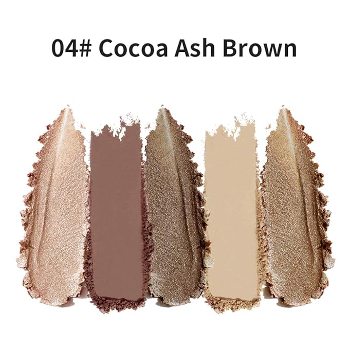 5 Colors Neutral Nude Matte & Shimmer Eyeshadow Palette,Rose Brown Beige Bronze Neutral-Warm Mattes Glitter Eye shadow Contour Makeup Palette for Mature Women, Blue Green Eyes, Daily Natural Makeup.