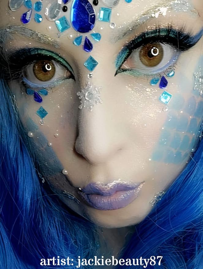 Stencil1FX - Mermaid Scales Eye Makeup Stencil for Costumes, Dress Up, Halloween, Cosplay, Face Painting, Raves, Festivals, Parades, Parties