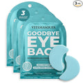 Vitamasques Goodbye Eye Bags XL Under Eye Patches - Caffeine Collagen Eye Mask for Dark Circles & Puffiness, Brightening Korean Eye Patches - 3 Pairs Hydrating Ultra cooling Hydrogel Pads