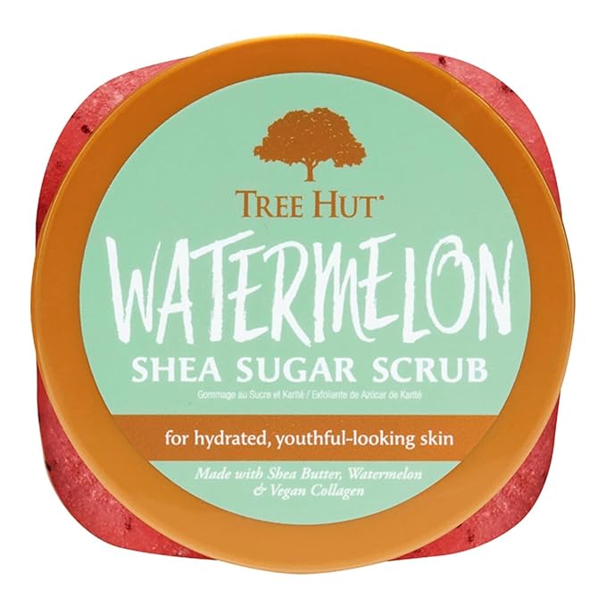 Tree Hut Watermelon Body Scrub, Exfoliating & Hydrating Sugar Scrub with Shea Butter & Essential Oils, Smooth Skin, Body Exfoliator For All Skin Types, Self Care Gifts for Women, Vegan, 18 Oz