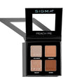 Sigma Beauty Peach Pie Eyeshadow Quad — Makeup Eyeshadow Quad with a Buttery Soft Formula and Buildable, Blendable Shades for a Flawless Eye Look, Designed for All Day Wear