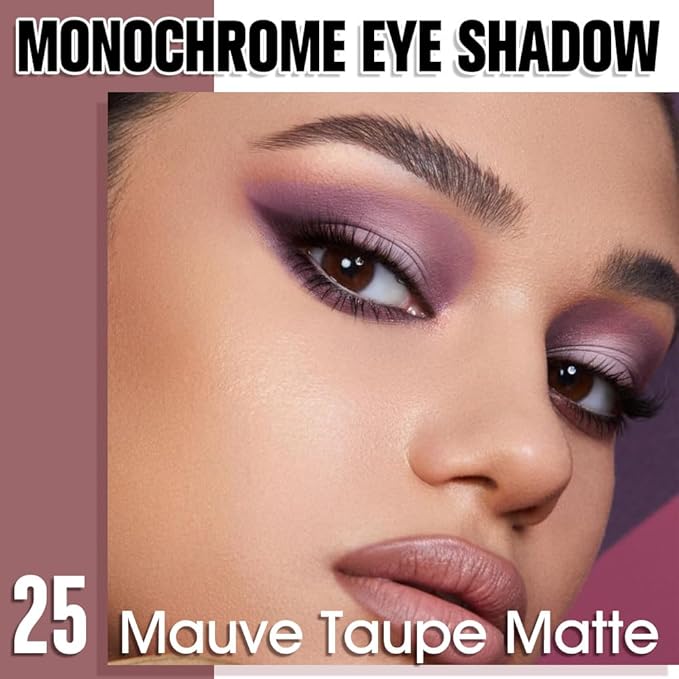 WanTuoluo Mauve Taupe Matte Eyeshadow Palette for Women, Single Monochrome Eye Shadow Makeup, Shiny Pressed Powder, Blendable Natural sombras ojos, Holographic,Vegan,Travel -25