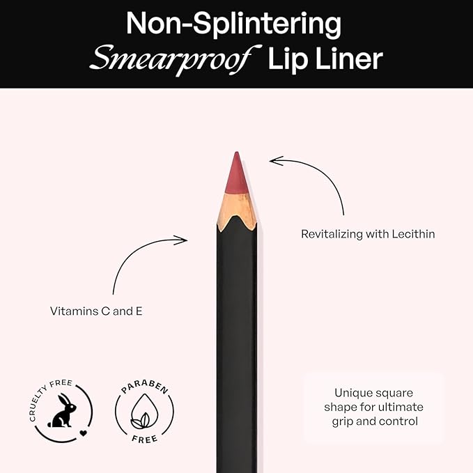 Sorme Waterproof Lip Liner - Non-splintering Smearproof Lip Liner - Revitalizing with Lecithin, Vitamins C and E