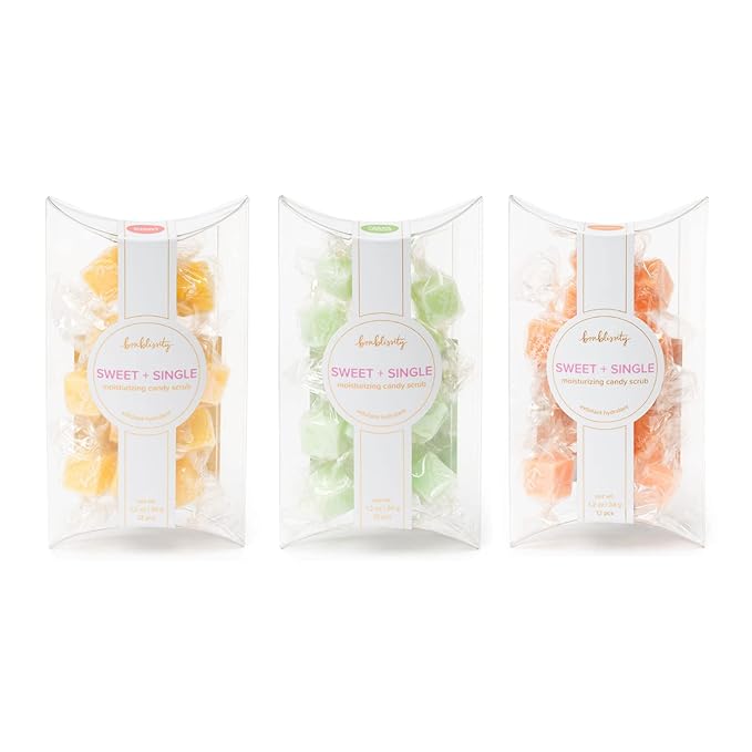 Bonblissity Sugar Scrub Candy 36pcs, For Exfoliating Hands, Feet Turns into Lotions l Sweet Satsuma, Mango Sorbet, Fresh Lemongrass
